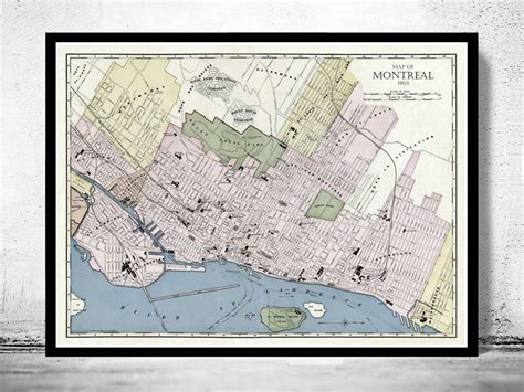 Old Map of Montreal Canada 1903 Vintage Map - VINTAGE MAPS AND PRINTS