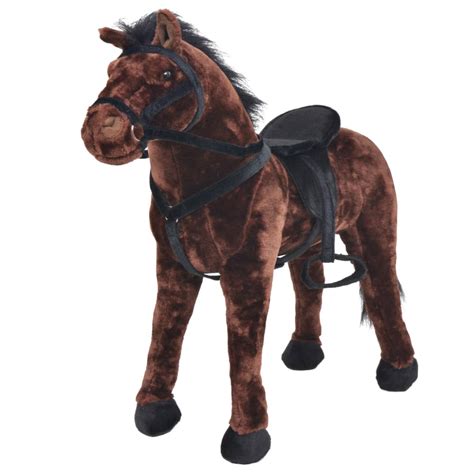 Standing Plush Toy Horse Dark Brown XXL | Europe