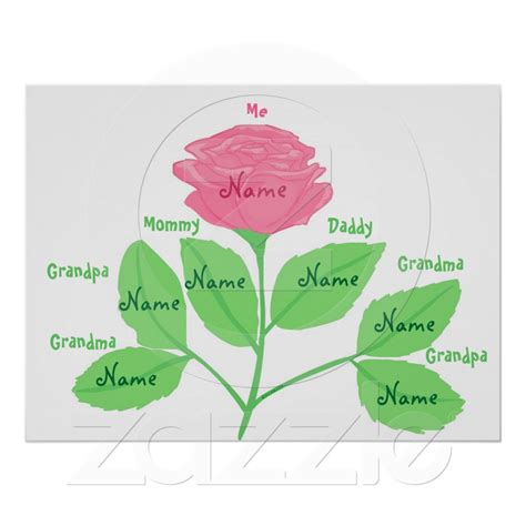 Rose Family Tree for Girls Poster | Zazzle.com | Rose family, Girl ...