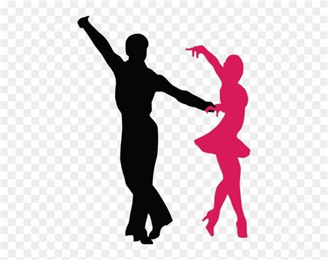 the silhouettes of two people are dancing in different colors and sizes ...