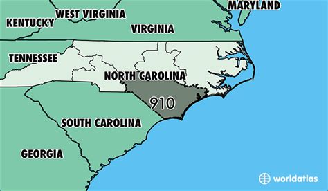 North Carolina Area Code Map - Maps For You