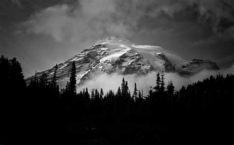 Grayscale Photo Of A Mountain Covered With Snow · Free Stock Photo