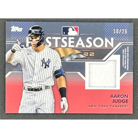 Aaron Judge 2023 Topps Postseason Performance Relics Red #PPRAJ #18/25 ...