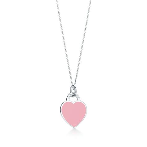 Return to Tiffany® Pink Heart Tag Charm in Silver, Small | Tiffany & Co. US