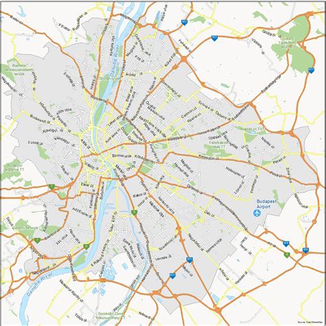 Map of Budapest, Hungary - GIS Geography