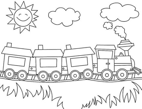 Train Coloring Page For Kindergarten - TSgos.com