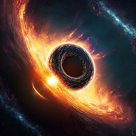 Premium Photo | Black hole and a disk of glowing plasma. supermassive singularity in outer space