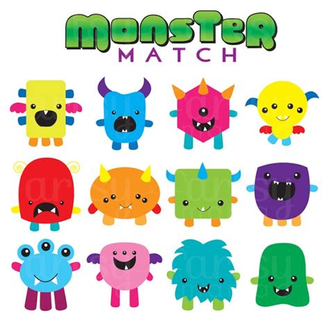 Free Printable Monster Match Game | Free games for kids, Monster crafts, Diy for kids