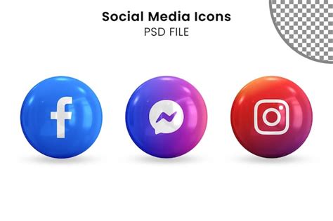 3d Social Media Icon Png