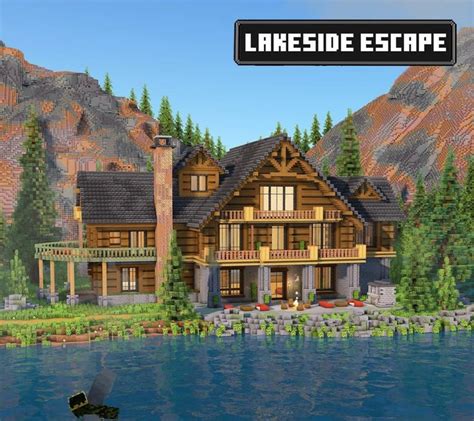 #Minecraft Lakeside House Modern Minecraft Houses, Minecraft Farm ...