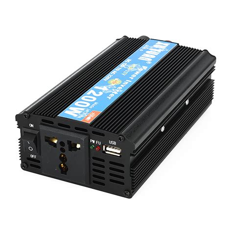 1200W Peak Intelligent Power Converter Power Supply Inverter DC 12V/24V To AC 220V/110V Power ...