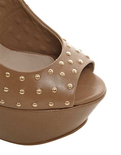 Carvela Kurt Geiger Gust Platform Perspex Wedges in Tan (Brown) - Lyst