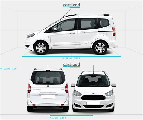 Ford Tourneo Courier 2014-present Dimensions Side View