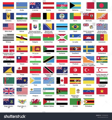 World Flags Nation Flags Flag Country: เวกเตอร์สต็อก (ปลอดค่าลิขสิทธิ์) 1476300254 | Shutterstock