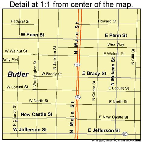 Butler Pennsylvania Street Map 4210464