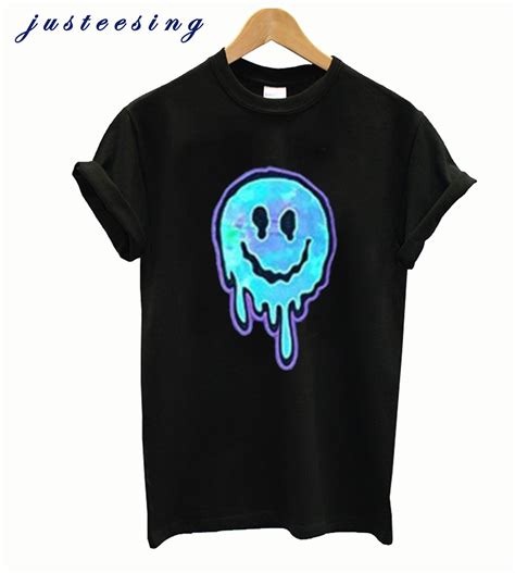 Smiley Face Melt Black Graphic T-Shirt