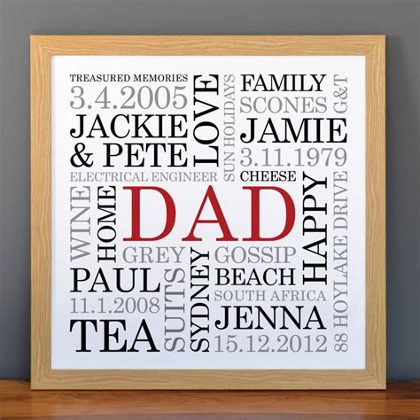 Personalised Dad Word Art By A Type Of Design