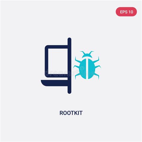 Two Color Rootkit Vector Icon from Cyber Concept. Isolated Blue Rootkit ...