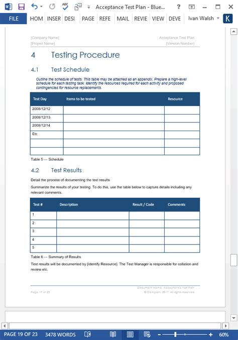 Acceptance Test Plan Template (MS Word) – Technical Writing Tools