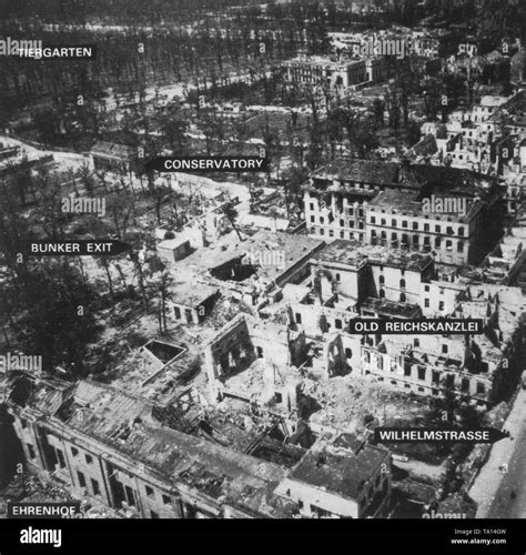 The destroyed buildings of the Old and the New Reich Chancellery in the ...