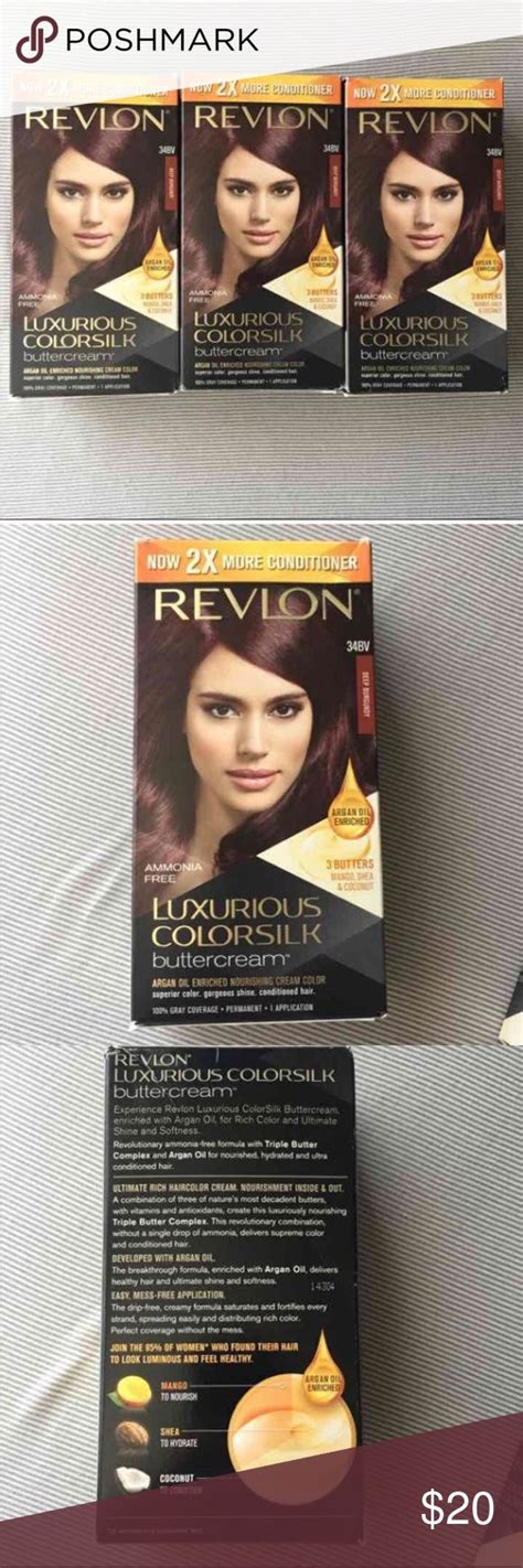 Revlon deep burgundy Hair Dye color Revlon Luxurious Colorsilk Buttercream Now with 2x more ...