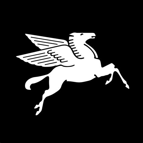 Mobil Pegasus Logo Black and White – Brands Logos