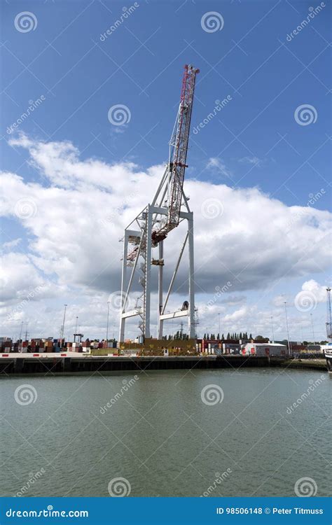 Large Crane in a Container Terminal UK Editorial Stock Photo - Image of ...