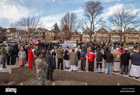 Hamtramck, Michigan USA. 11th December 2015. Muslims rally at Hamtramck ...