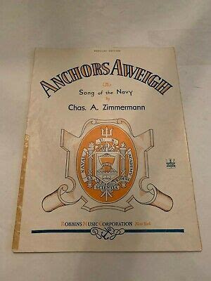 1942 Anchors Aweigh The Song Of The Navy Sheet Music | eBay