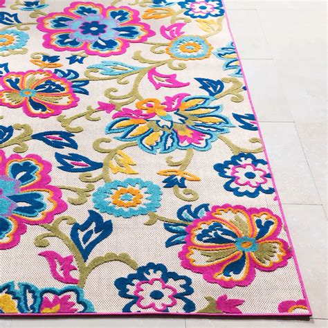 Surya Jolene JOL-1011 Bright Pink Outdoor Floral Rug from the Outdoor ...