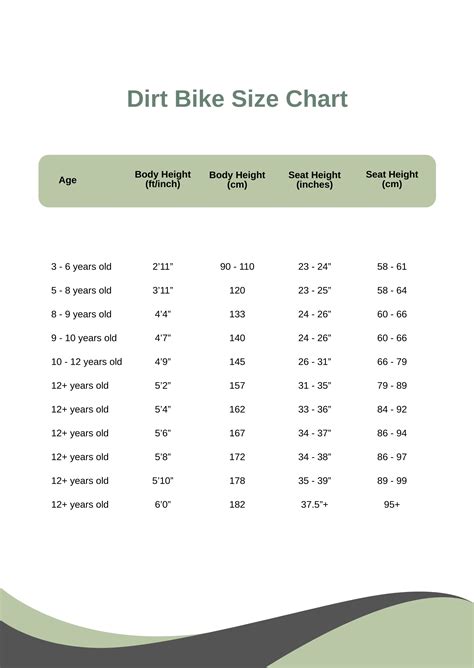 Adult Bike Size Chart in PDF - Download | Template.net