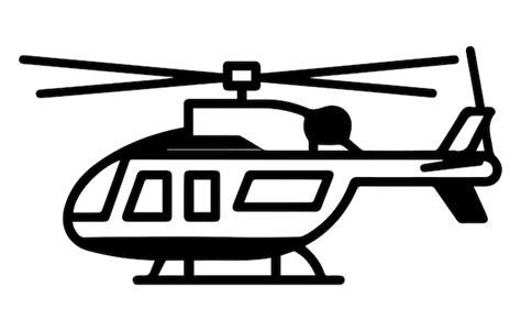 Premium Vector | Black isolated silhouette of helicopter on white background