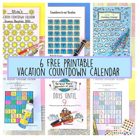 6 Free printable Vacation Countdown Calendars – Away we wander and ...