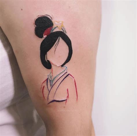 Minimal Mulan Disney tattoo done by @drikalinastattoo | www.otziapp.com | Geek tattoo ...