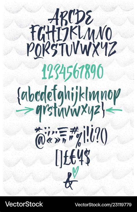 Handwritten script font brush font Royalty Free Vector Image