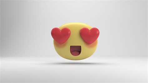 3D facebook love sticker model - TurboSquid 1293027