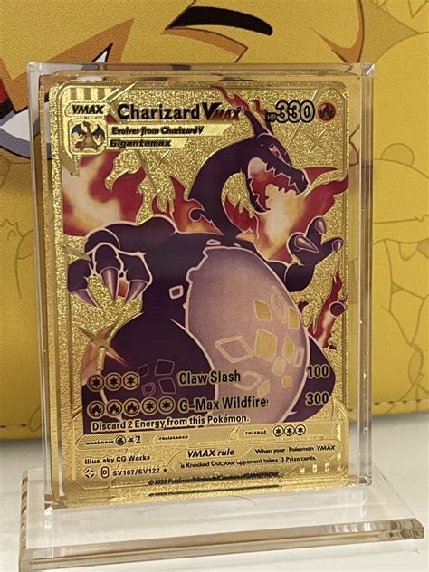 Mavin | Charizard Vmax Gold Metal Pokemon Card