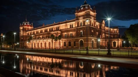 Premium AI Image | Night view of Casa Rosada