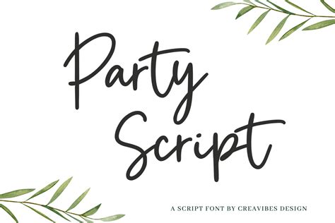 Party Script Font | Creavibes Design | FontSpace