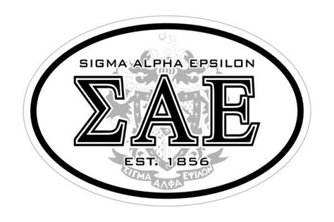 Sigma Alpha Epsilon Oval Crest - Shield Bumper Sticker - CLOSEOUT SALE ...