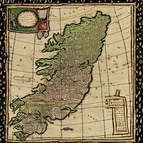 medieval map of ireland | Stable Diffusion