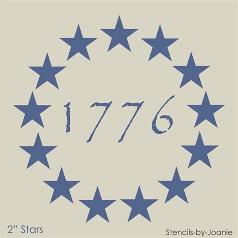 Americana STENCIL 2" Stars Patriotic Circle 1776 Primitive Betsy Ross Flag Signs in Crafts, Art ...
