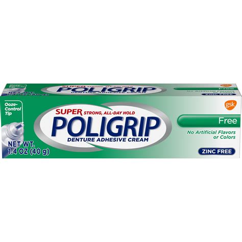 Super Poligrip Zinc Free Denture Adhesive Cream, 1.4 ounce - Walmart.com