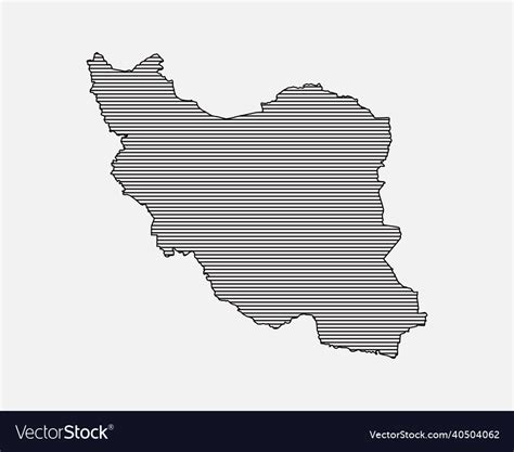 Map iran template asia outline country Royalty Free Vector