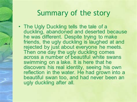 The Ugly Duckling Summary Pdf - slidesharetrick