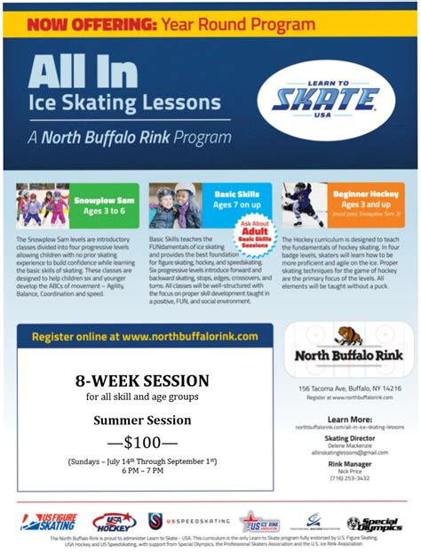 Registration is Open for Summer Ice Skating Lessons at North Buffalo Rink