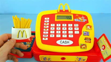 McDonalds Toy Cash Register and Happy Meal unboxing and playing - YouTube