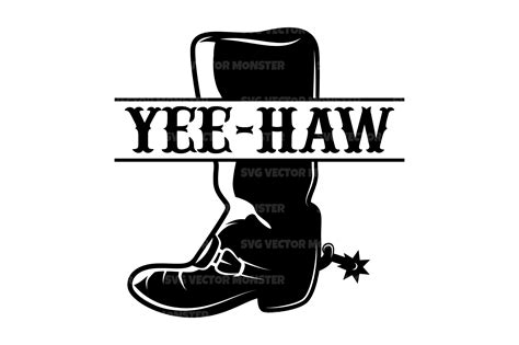 Yee Haw Cowboy Boots Monogram Svg Graphic by svgvectormonster ...