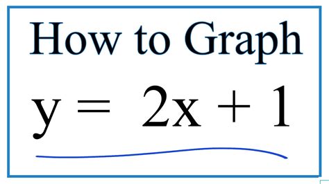 How to Graph y = 2x + 1 - YouTube