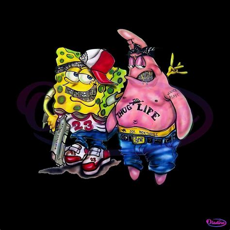 Funny Spongebob Gangster PNG Cartoon Character PNG File